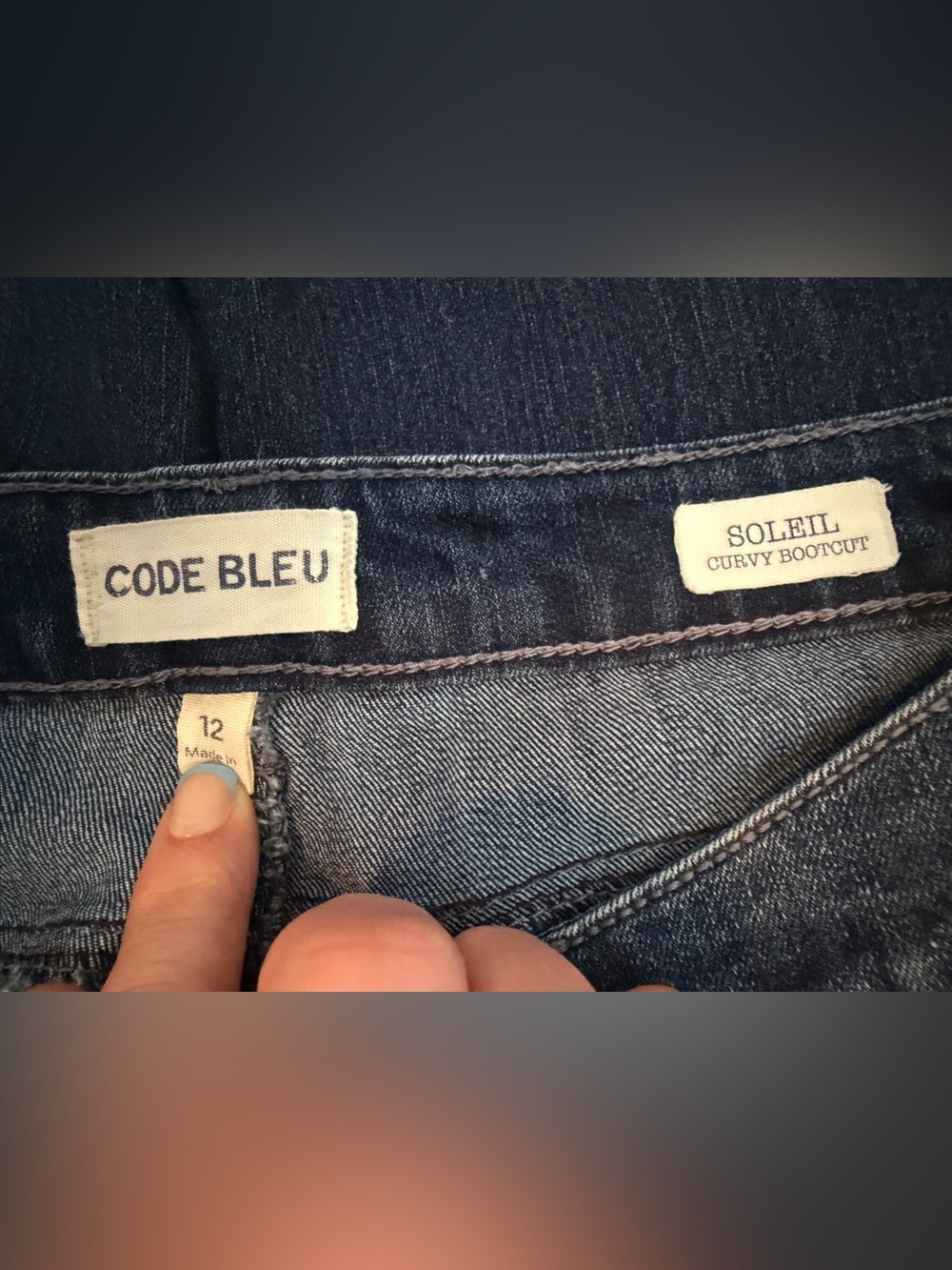 Code Bleu Women's Indigo Bootcut Jeans Curvy Size 12 - Picture 3 of 5